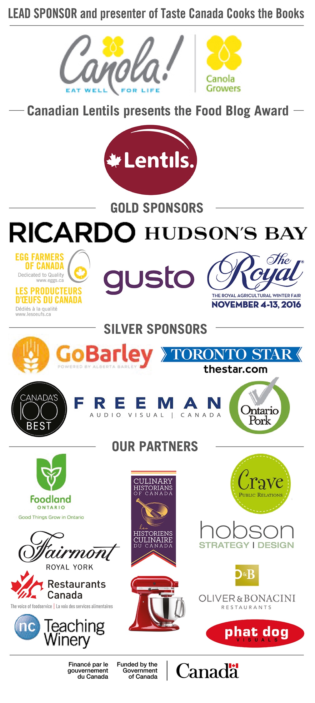 Taste Canada Awards Winners